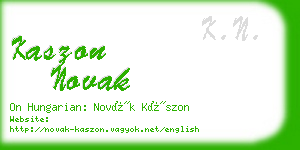 kaszon novak business card